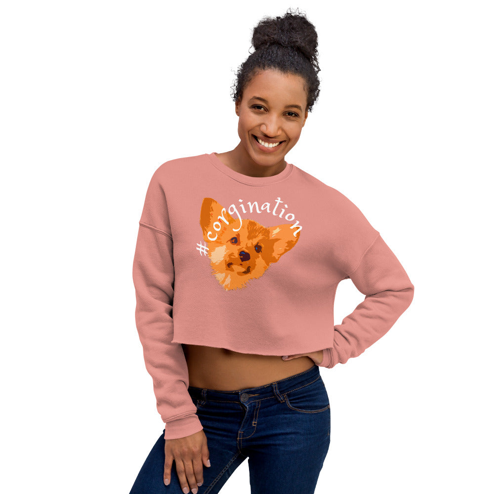 Gift for dog lovers. #corgination cropped sweatshirt for girls. Streetwear for women WickedYo.